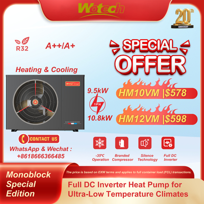 ซื้อ อินเวอร์เตอร์อัลตราต่ําอุณหภูมิ R32 โมโนบล็อค พับความร้อนฉบับพิเศษสําหรับการทําความร้อนใต้พื้น การผลิตออนไลน์